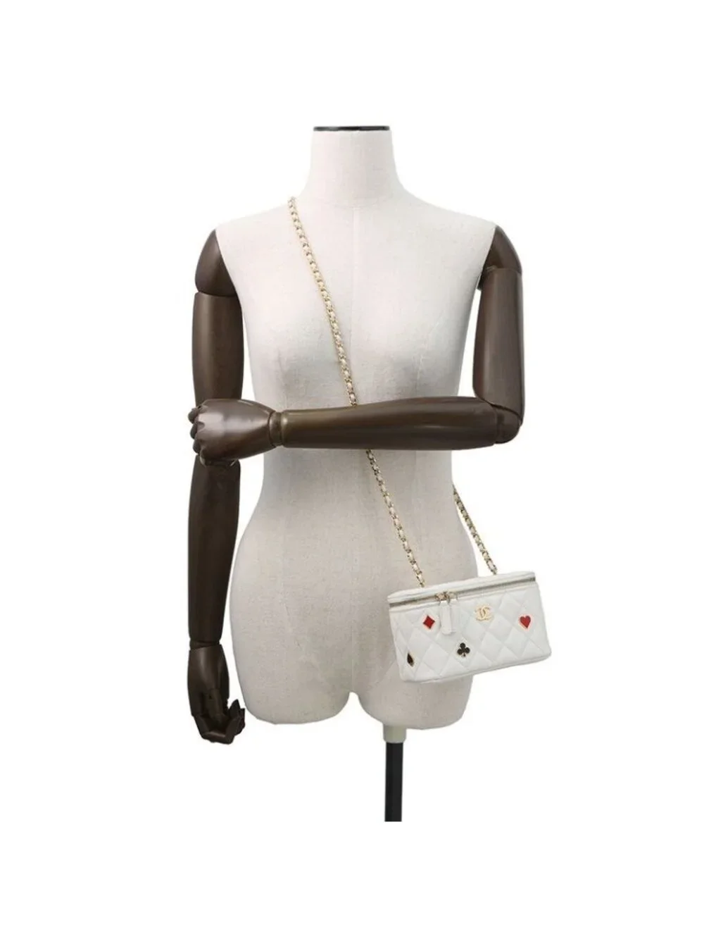 Chanel Chain Shoulder Bag Vanity CC Logo Quilted Playing Card Caviar Leather - Picture 4 of 10